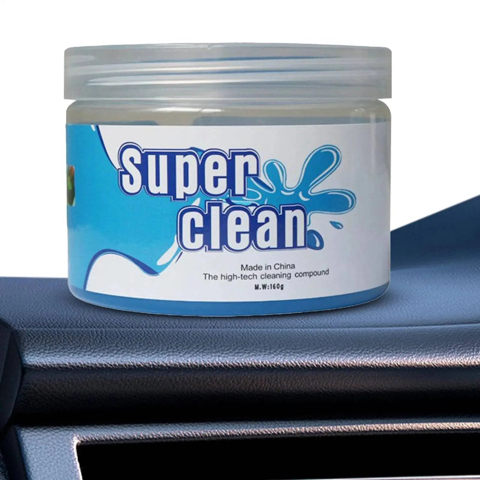 Nehwei enterprise car gel cleaner for dashboard and interior, shown on a vehicle's steering wheel and console for detailed cleaning.