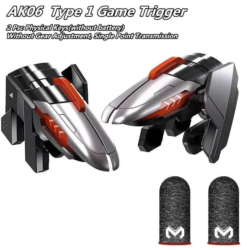 Nehwei MEMO 6 Finger Mobile Phone ABS game trigger for PUBG, alloy L1 R1 buttons for iOS and Android gamepad controller.