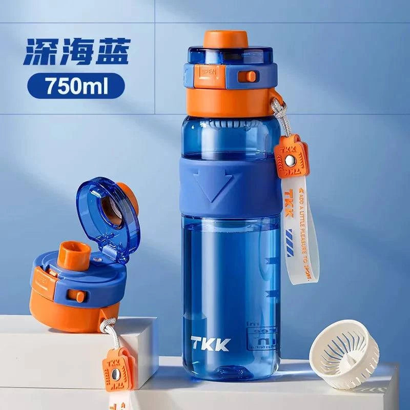 Nehwei Enterprise 2-in-1 portable water bottle with built-in fan and mist spray, leak-proof design for outdoor sports and kids.