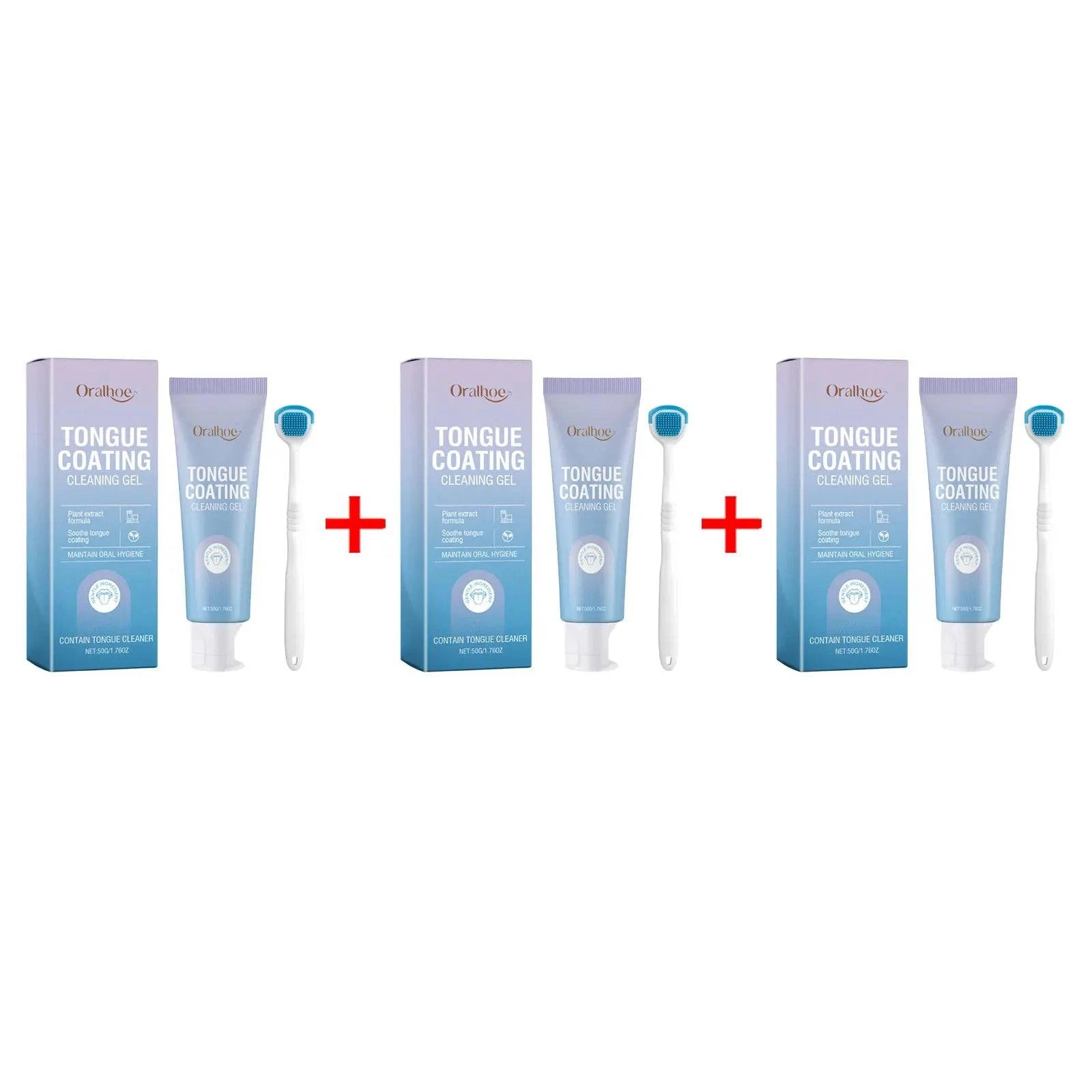 Nehwei enterprise tongue cleaning gel and brush kit for fresh breath and removing tongue coating, oral health care 2-in-1 tongue cleaner.
