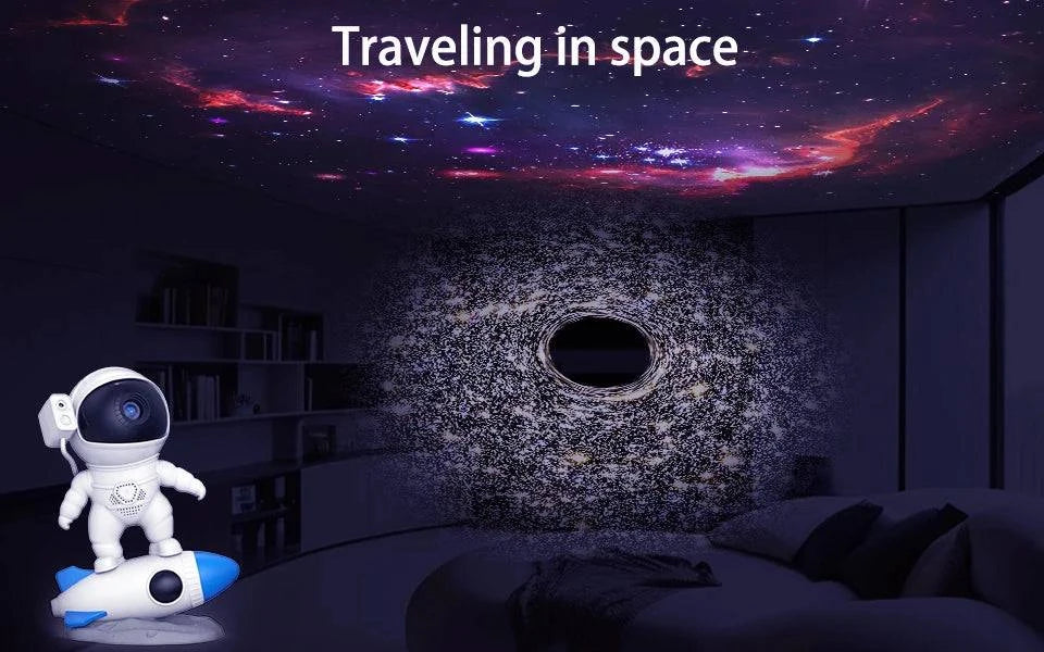 Nehwei enterprise starry sky galaxy night light projector set with six lamps, displaying planetary and star patterns, projector not included.