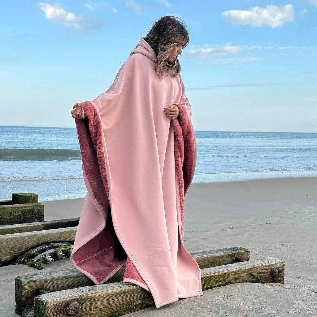 Unisex oversized Eden hoodie by Nehwei enterprise with faux fur lining, lightweight, super warm winter cloak, cozy and stylish.