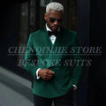 Elegant men's velvet double-breasted suit with shawl lapel, slim fit jacket and pants, ideal for prom, party, or formal events.
