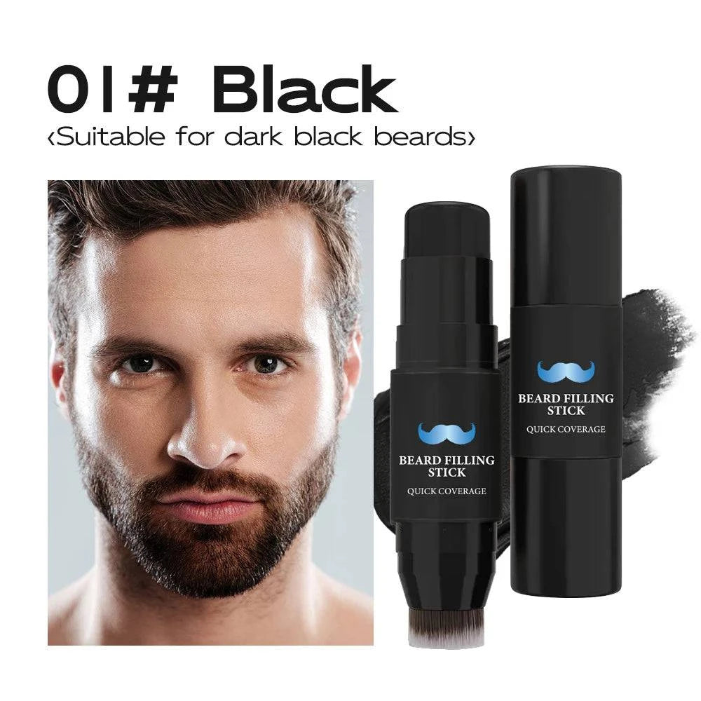 Nehwei enterprise 2-in-1 beard filler stick with brush, natural-looking coverage for men's beards, long-lasting beard pen and brush.