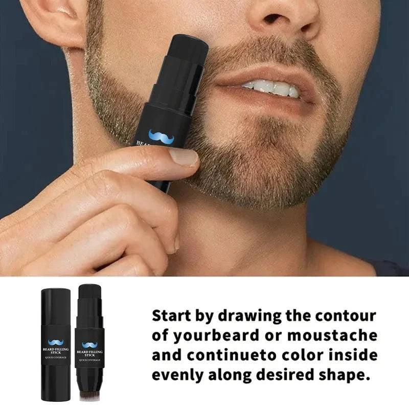 Nehwei enterprise 2-in-1 beard filler stick with brush, natural-looking beard pen for long-lasting coverage and grooming.