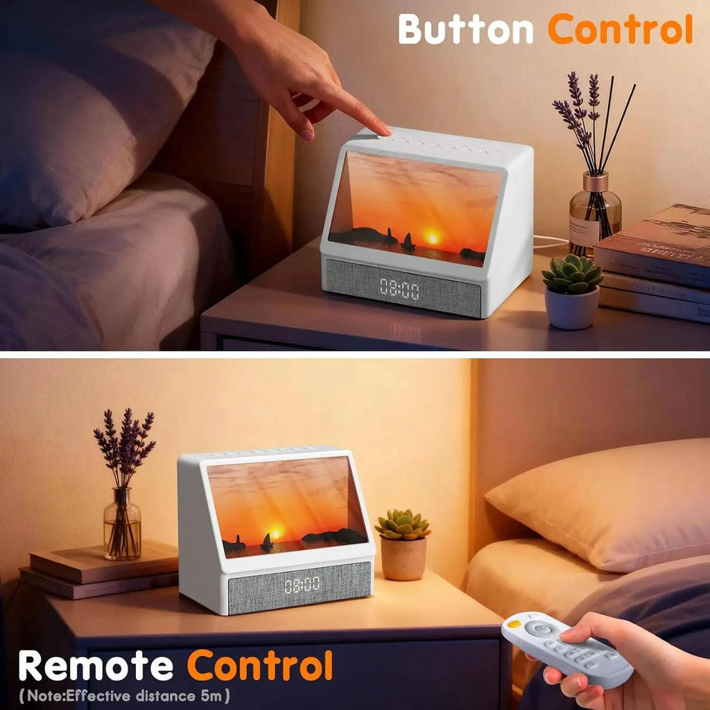 Nehwei Sunrise Alarm Clock with wake-up light, ambient LEDs, Bluetooth for bedroom use, suitable for kids and heavy sleepers
