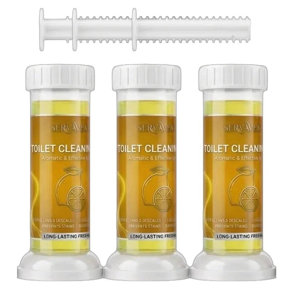 Nehwei ServaVexa 5-pack toilet cleaning gel stamps with flower design, automatic deodorizer and bathroom descaling tools.