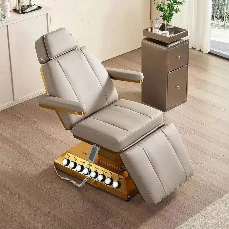 Nehwei enterprise electric massage table with adjustable height, 3/4 motors, lash bed, facial, and eyelash treatment with foot control