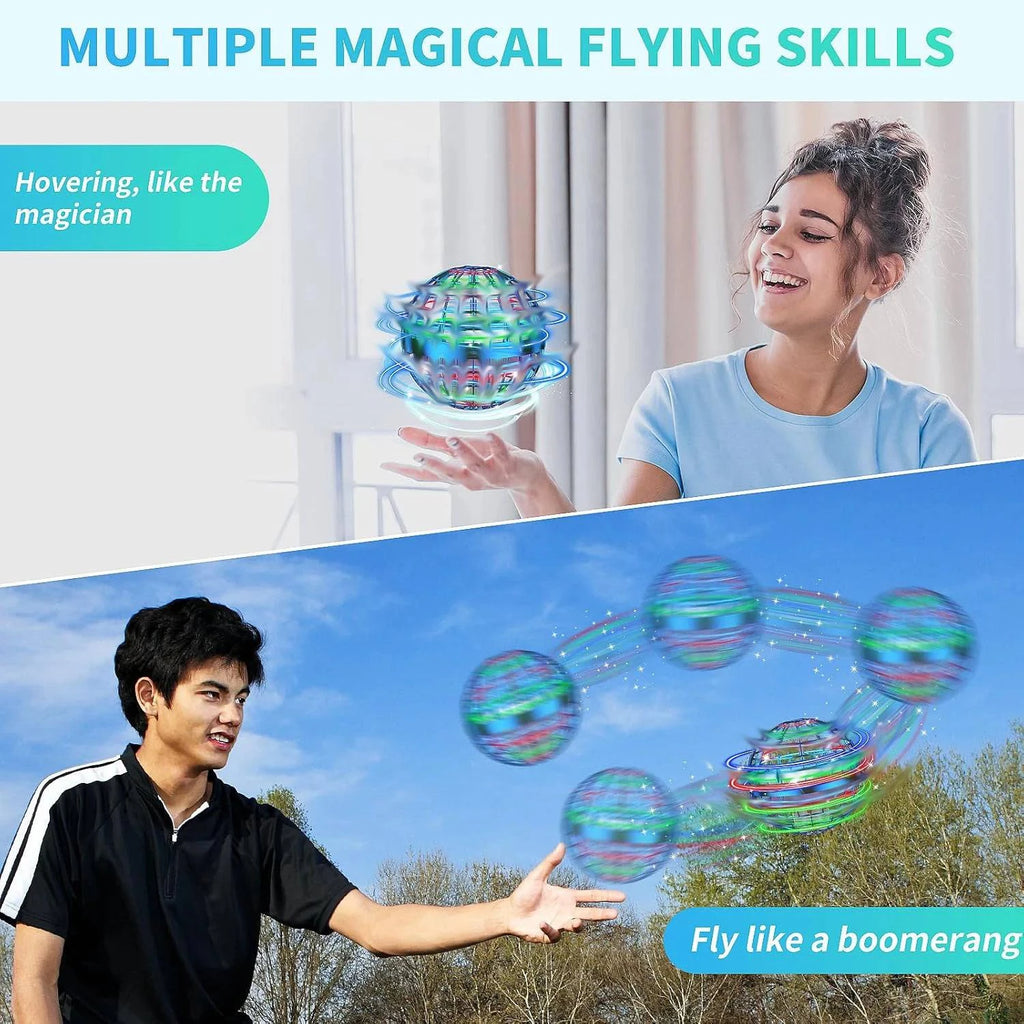 Nehwei enterprise AI flying orb ball toy with galaxy design, hand drone, hover and spin features, perfect as a cosmic fidget gift