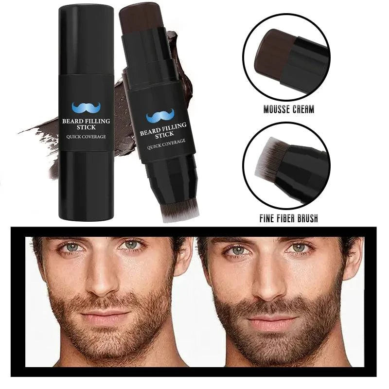 Nehwei enterprise 2-in-1 beard filler stick with brush for natural, long-lasting coverage of men's beard and facial hair.