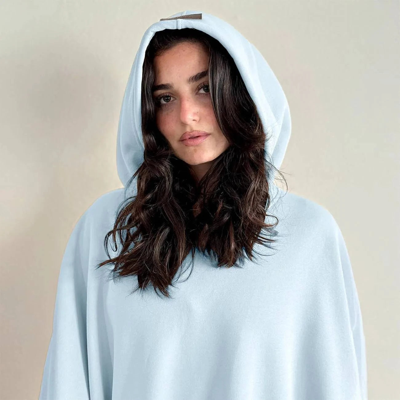 Unisex Eden oversized hoodie cloak by Nehwei Enterprise with faux fur lining, lightweight, super warm, and ultra-soft for winter warmth.