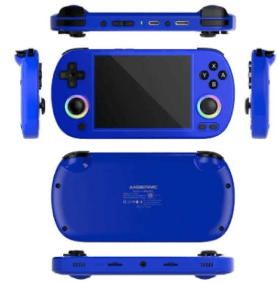 Wireless game console AmPown RG40XXH by Nehwei Enterprise with colorful buttons and screen, designed for portable gaming enjoyment.